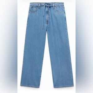 MANGO Wide-Leg denim pants with belt